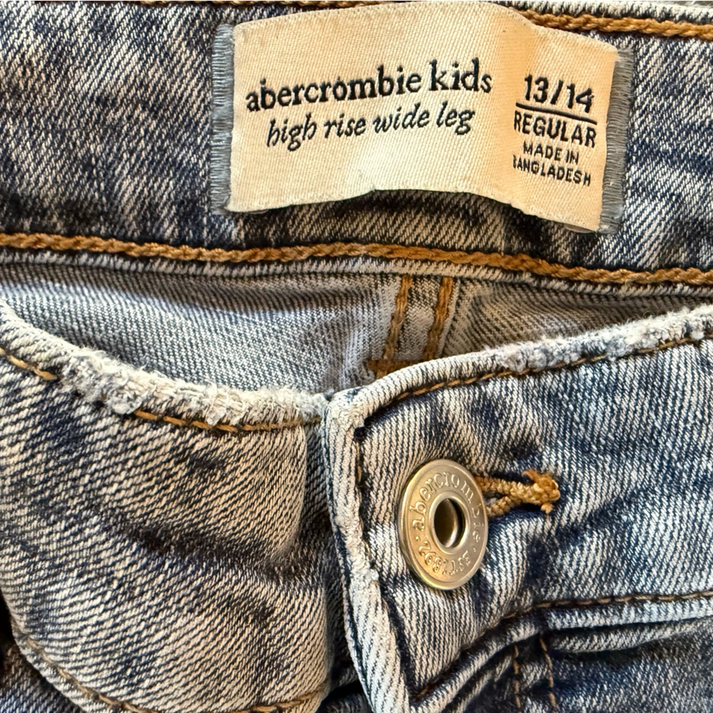 Abercrombie Kids High Rise Wide Leg Jeans Girls 13/14